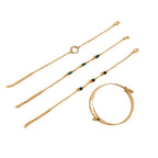 Zestaw 4 złotych bransłońcetek boho