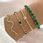 Zestaw 4 złotych bransłońcetek boho luksus